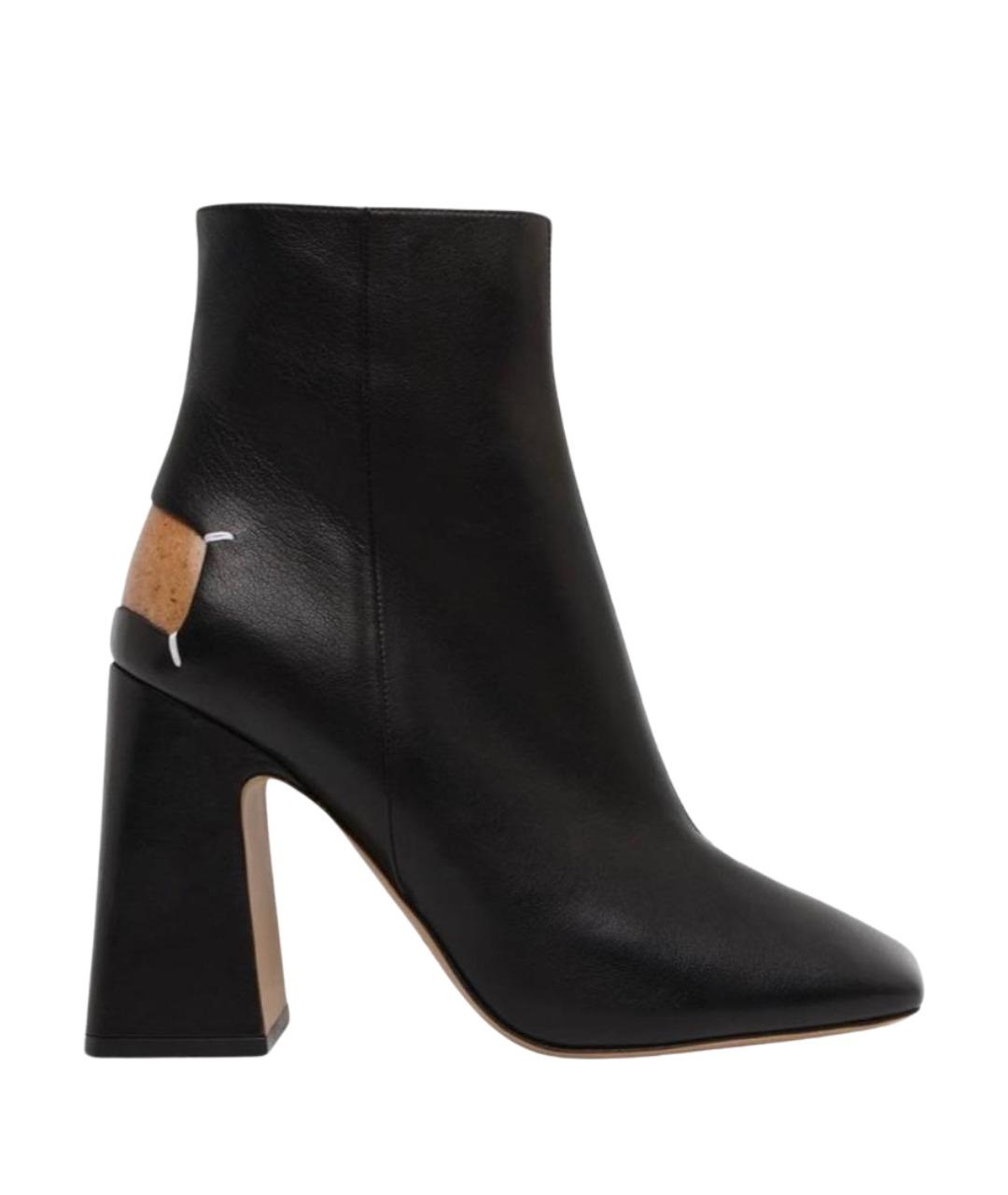 MAISON MARGIELA Черные кожаные ботильоны, фото 1