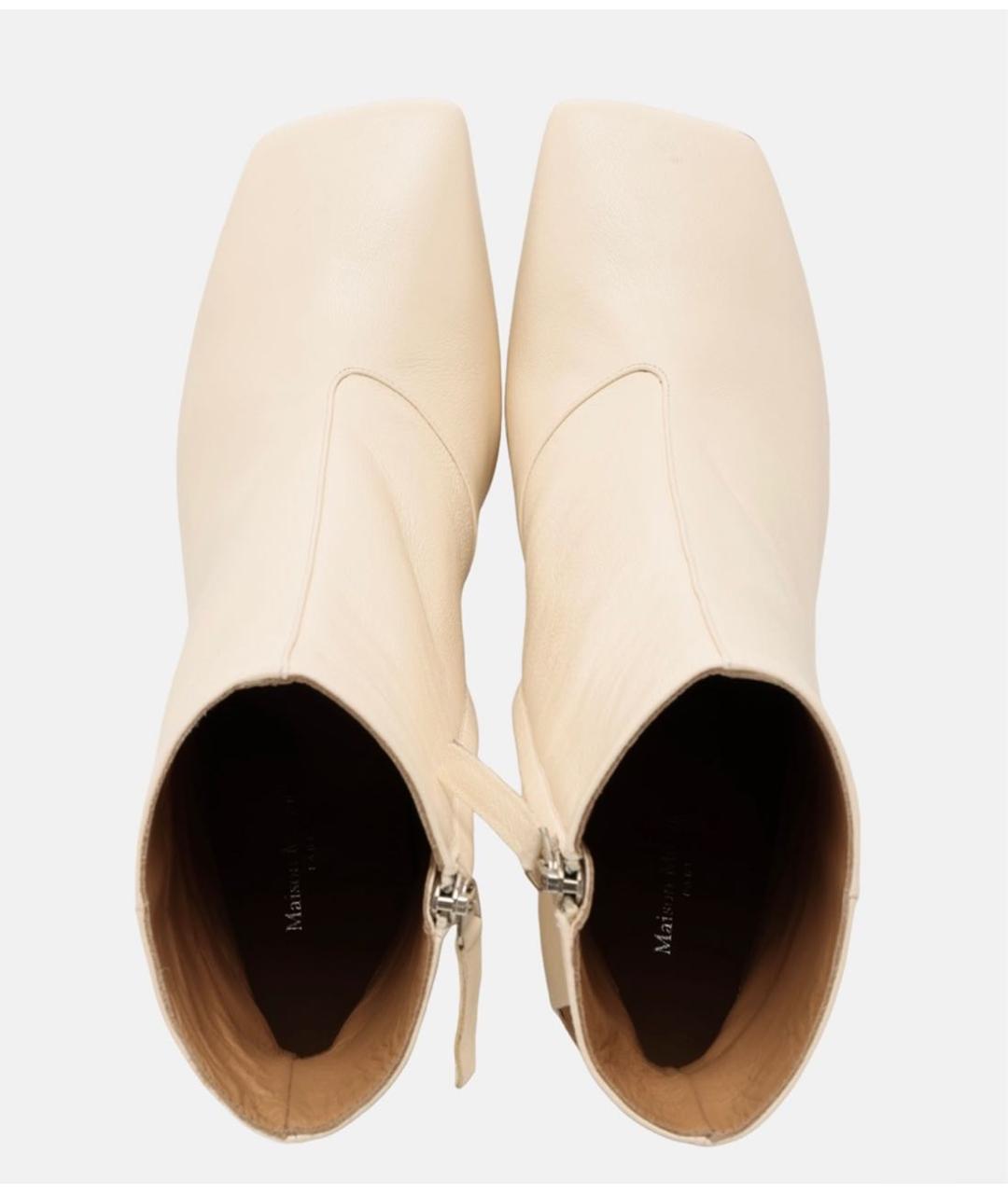MAISON MARGIELA Белые кожаные ботильоны, фото 4