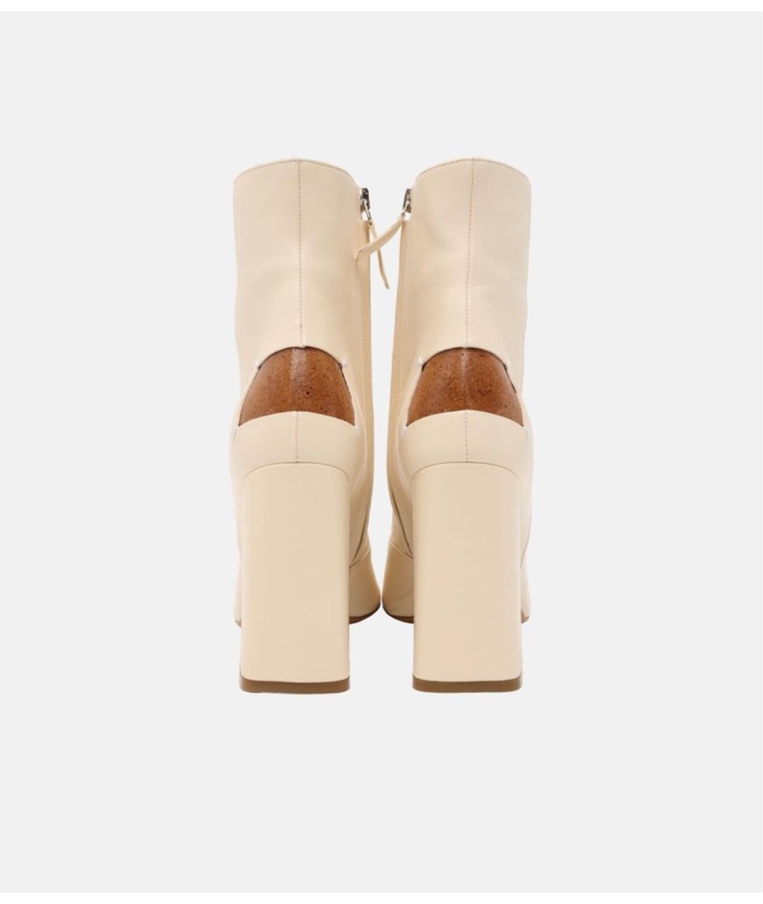 MAISON MARGIELA Белые кожаные ботильоны, фото 3