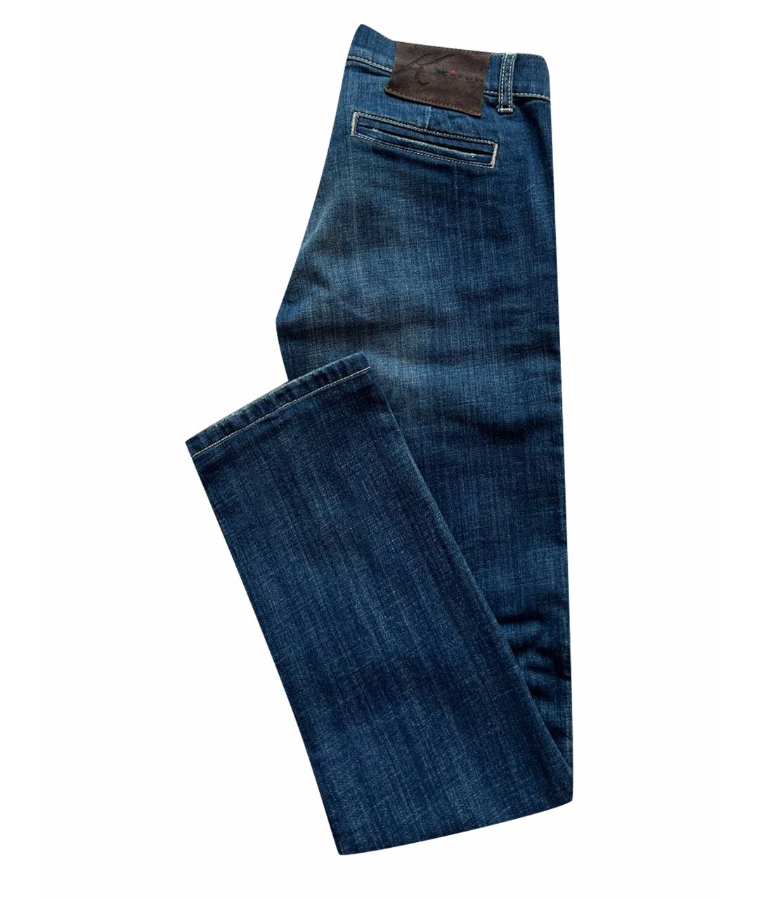 KITON Синие хлопковые прямые джинсы, фото 1