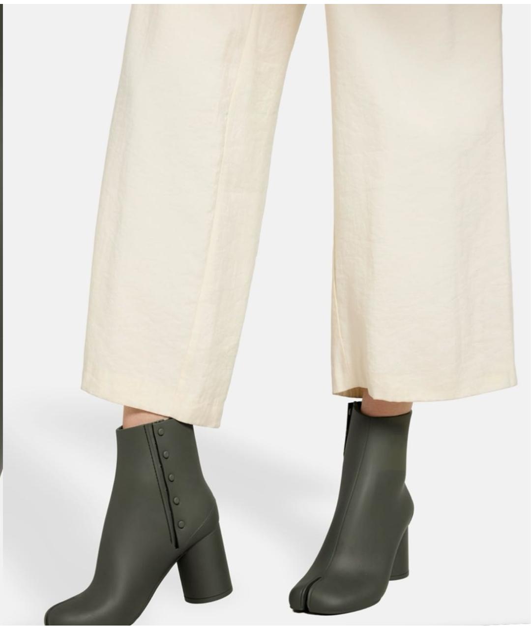 MAISON MARGIELA Хаки резиновые ботильоны, фото 6