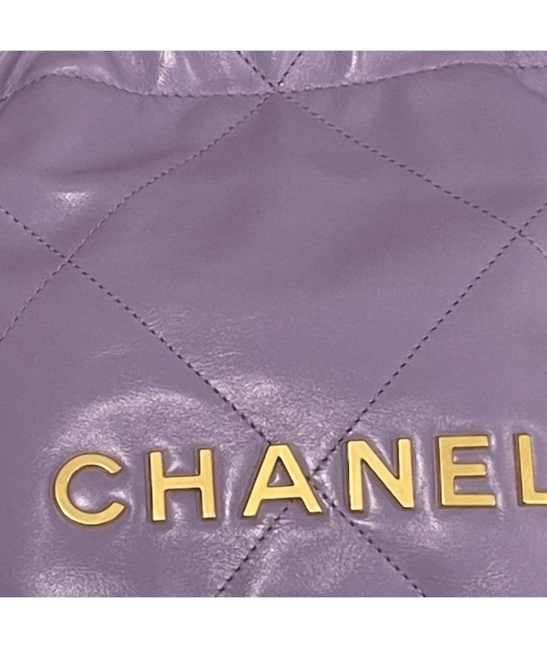 CHANEL Фиолетовая кожаная сумка тоут, фото 2