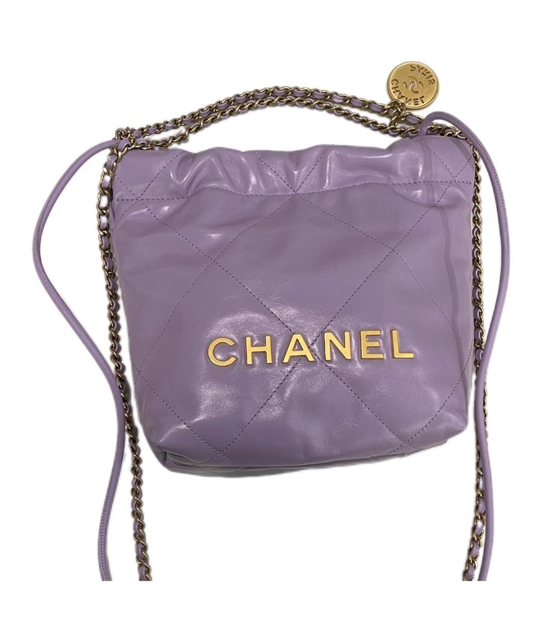 CHANEL Фиолетовая кожаная сумка тоут, фото 3