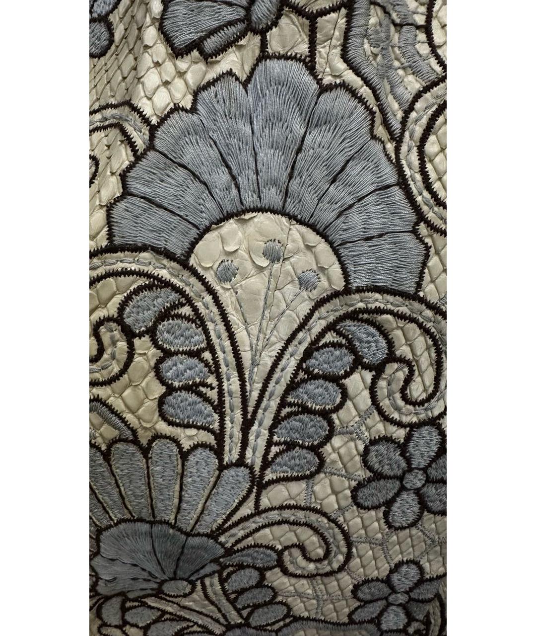 GUCCI Бежевая сумка с короткими ручками из экзотической кожи, фото 3