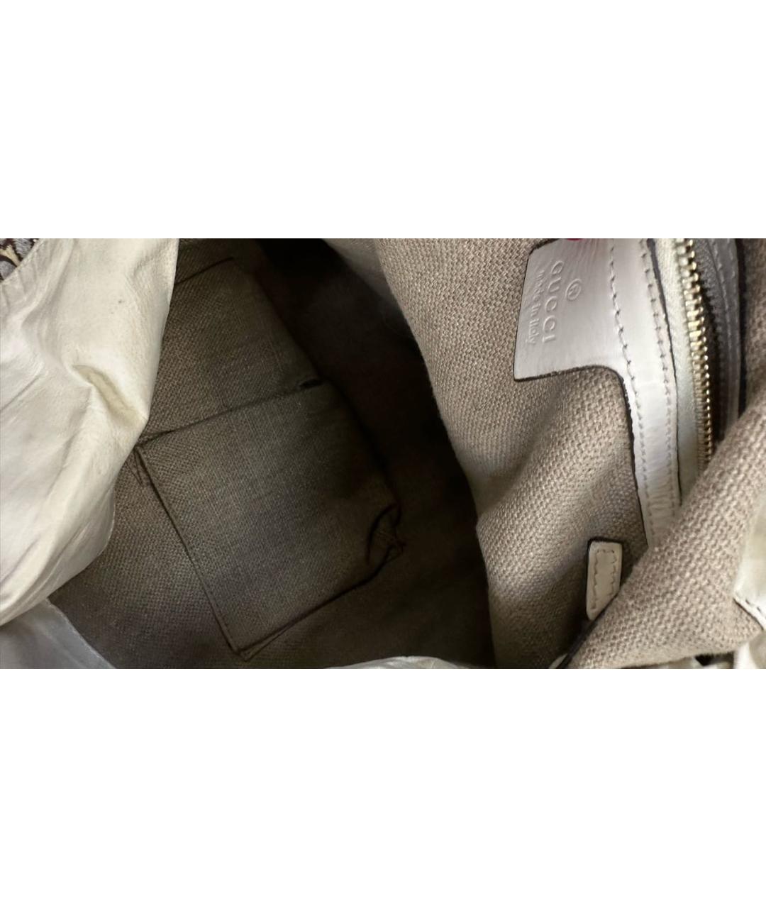 GUCCI Бежевая сумка с короткими ручками из экзотической кожи, фото 8
