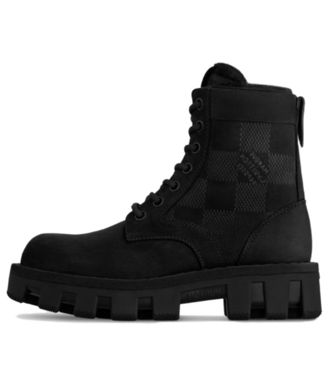 LOUIS VUITTON Черные кожаные низкие ботинки, фото 3