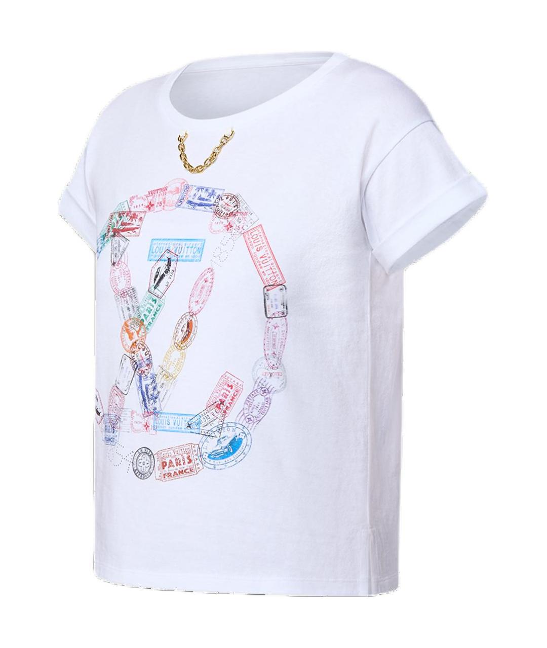 LOUIS VUITTON Белая хлопковая футболка, фото 3