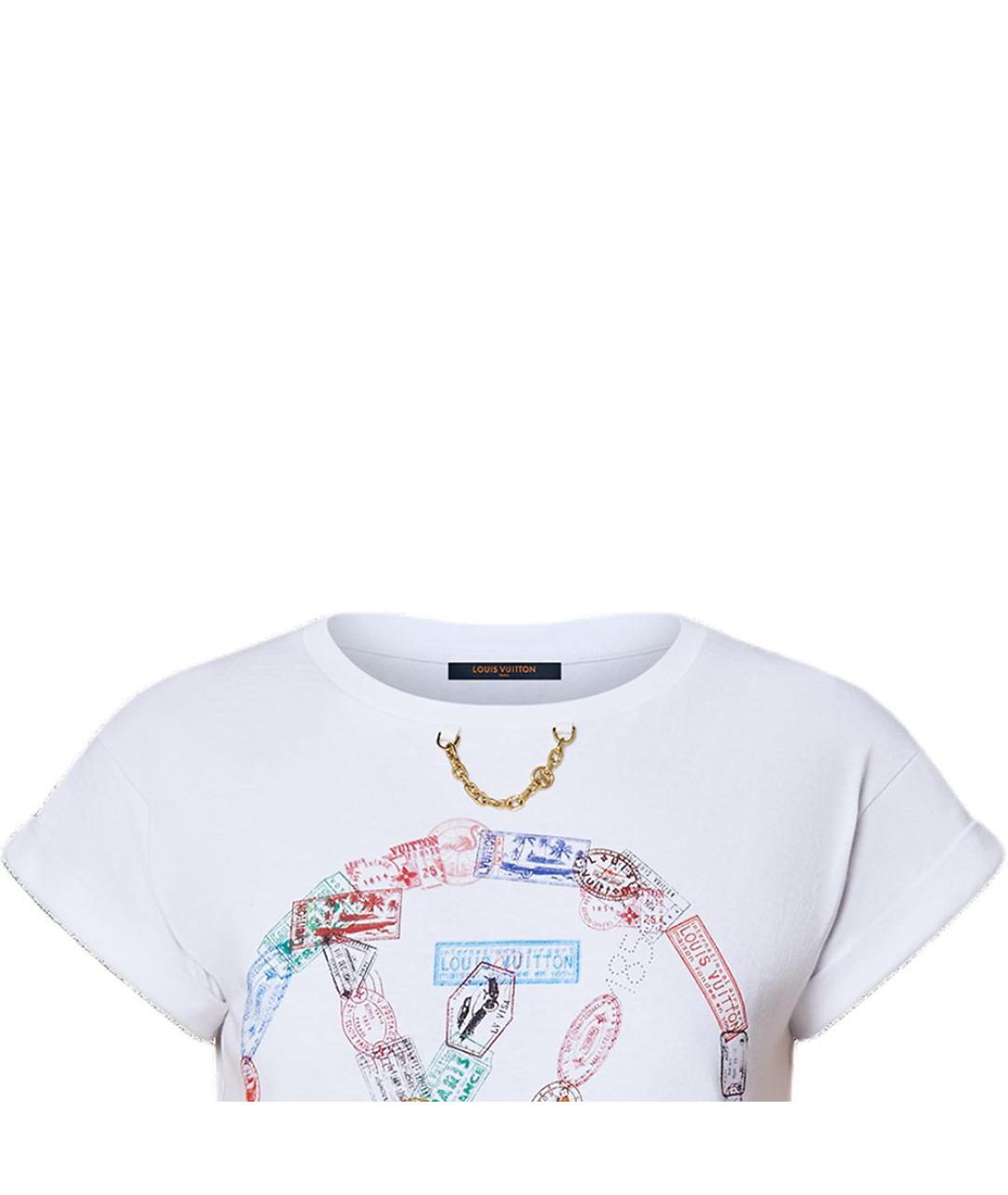 LOUIS VUITTON Белая хлопковая футболка, фото 5