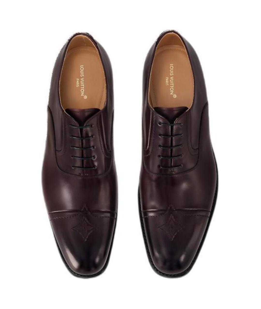LOUIS VUITTON Бордовые кожаные туфли, фото 4