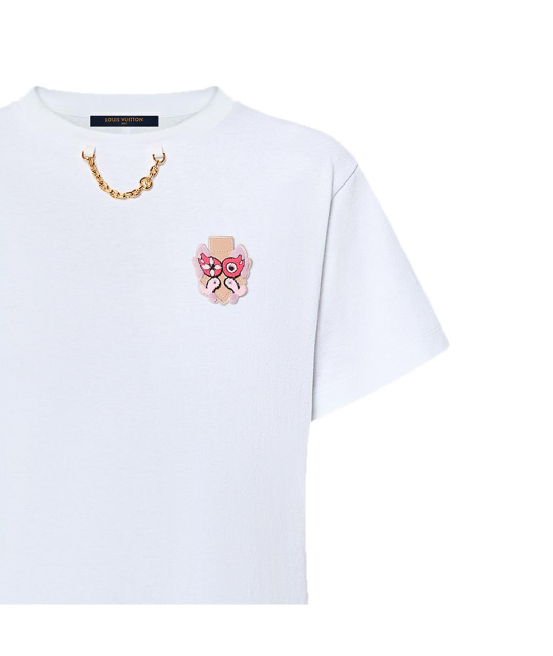 LOUIS VUITTON Белая хлопковая футболка, фото 4