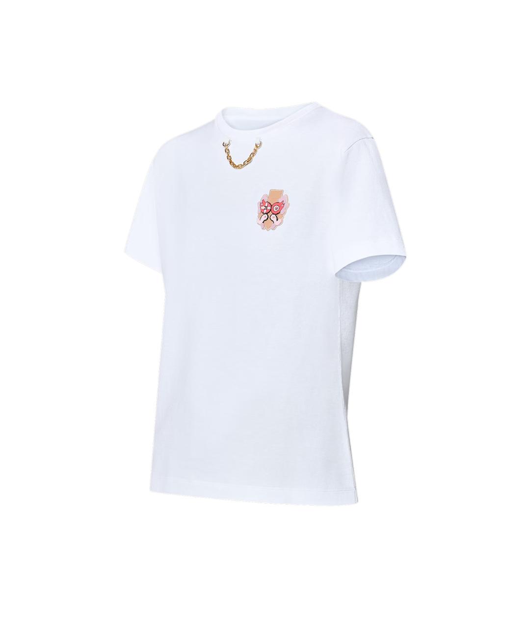 LOUIS VUITTON Белая хлопковая футболка, фото 3