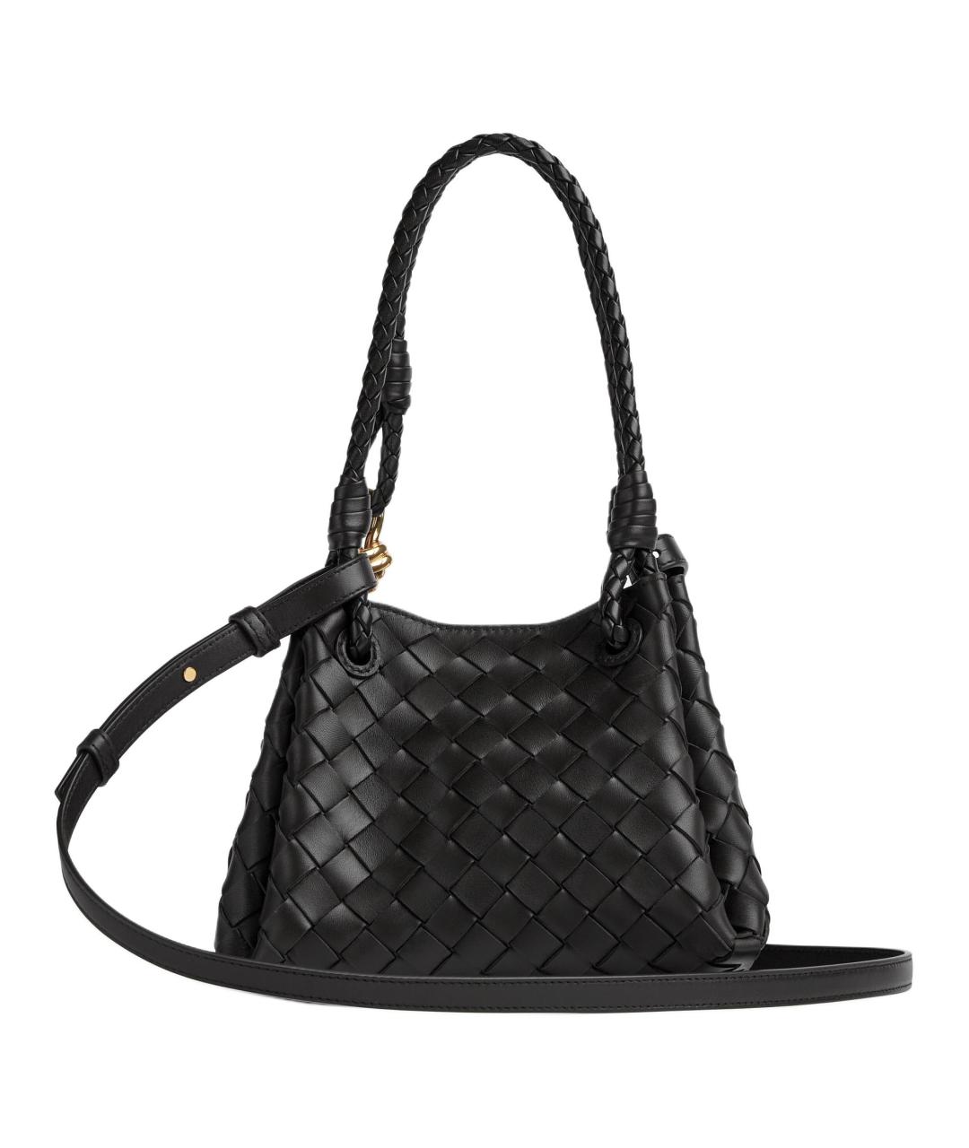 BOTTEGA VENETA Черная кожаная сумка через плечо, фото 4