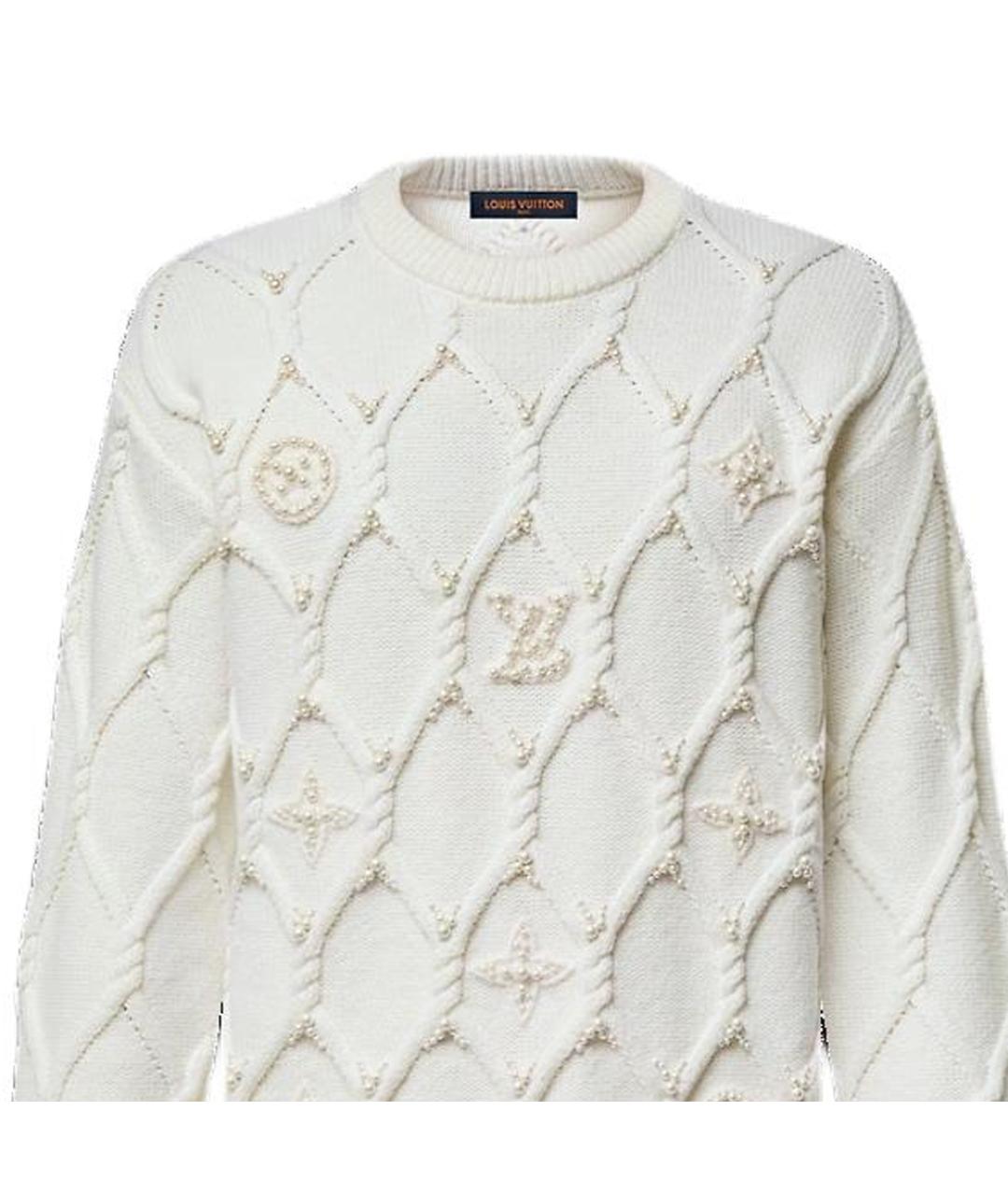 LOUIS VUITTON Белый шерстяной джемпер / свитер, фото 5