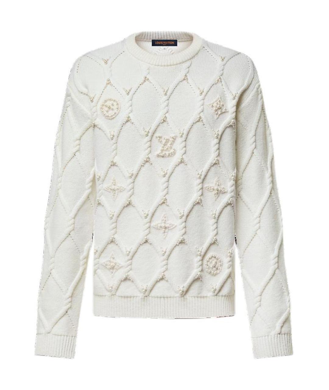 LOUIS VUITTON Белый шерстяной джемпер / свитер, фото 1