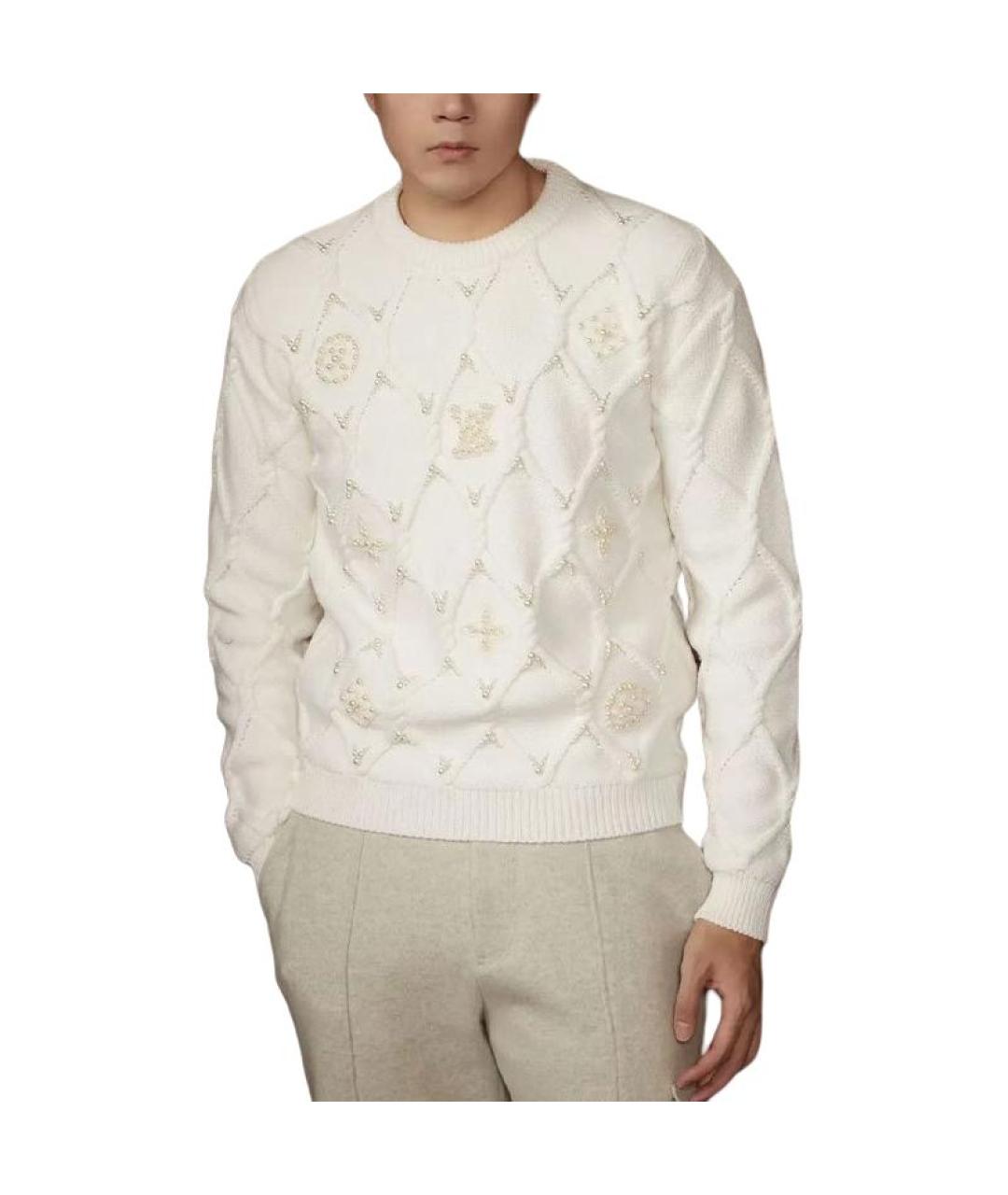 LOUIS VUITTON Белый шерстяной джемпер / свитер, фото 4