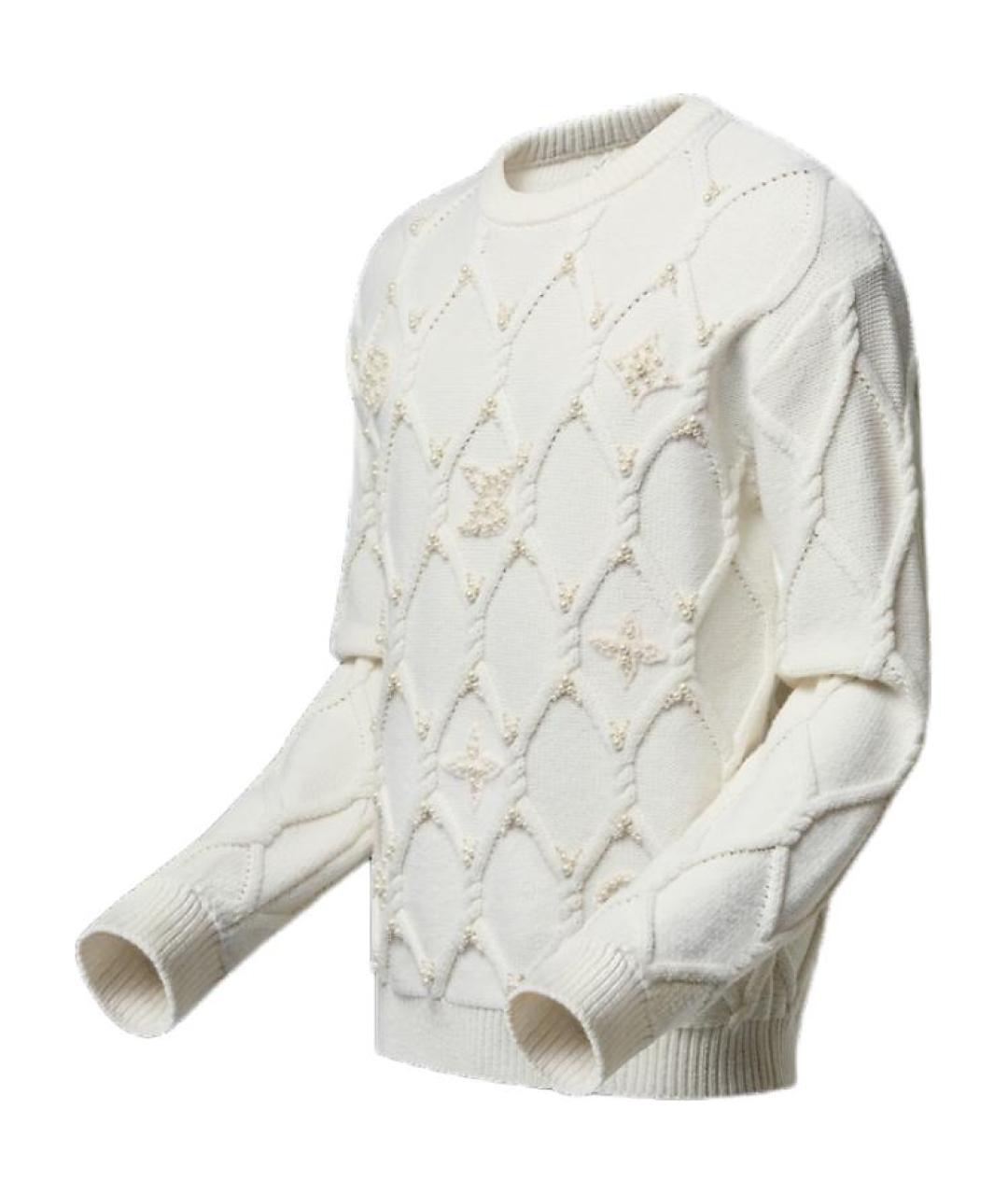 LOUIS VUITTON Белый шерстяной джемпер / свитер, фото 3