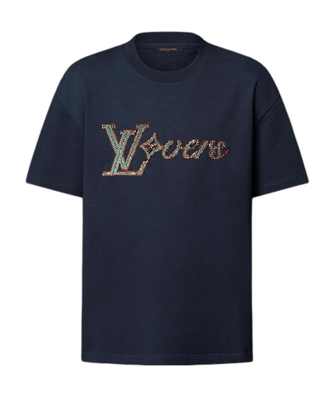 LOUIS VUITTON Темно-синяя футболка, фото 1