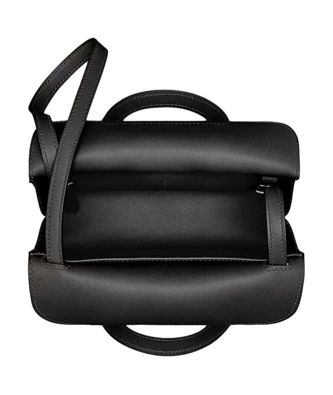 HERMES Черная кожаная сумка через плечо, фото 3