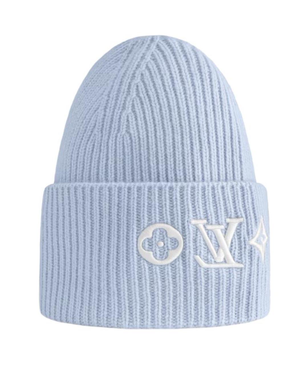 LOUIS VUITTON Голубая шерстяная шапка, фото 3