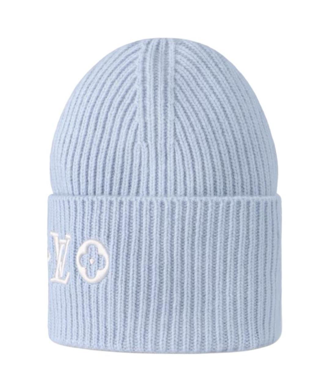 LOUIS VUITTON Голубая шерстяная шапка, фото 1