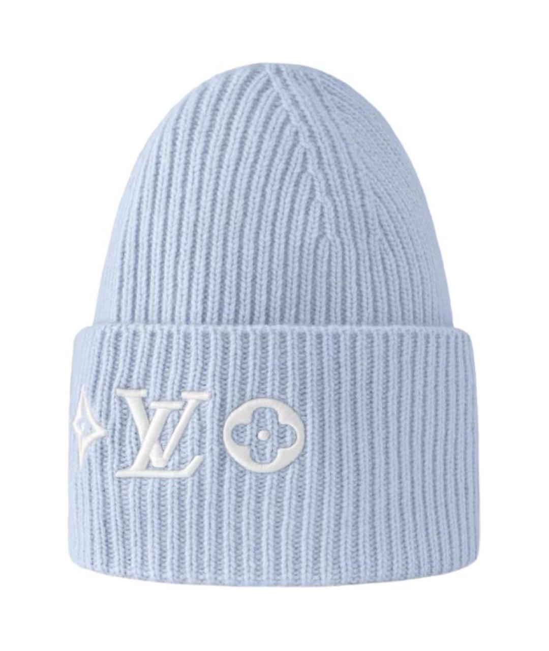 LOUIS VUITTON Голубая шерстяная шапка, фото 2