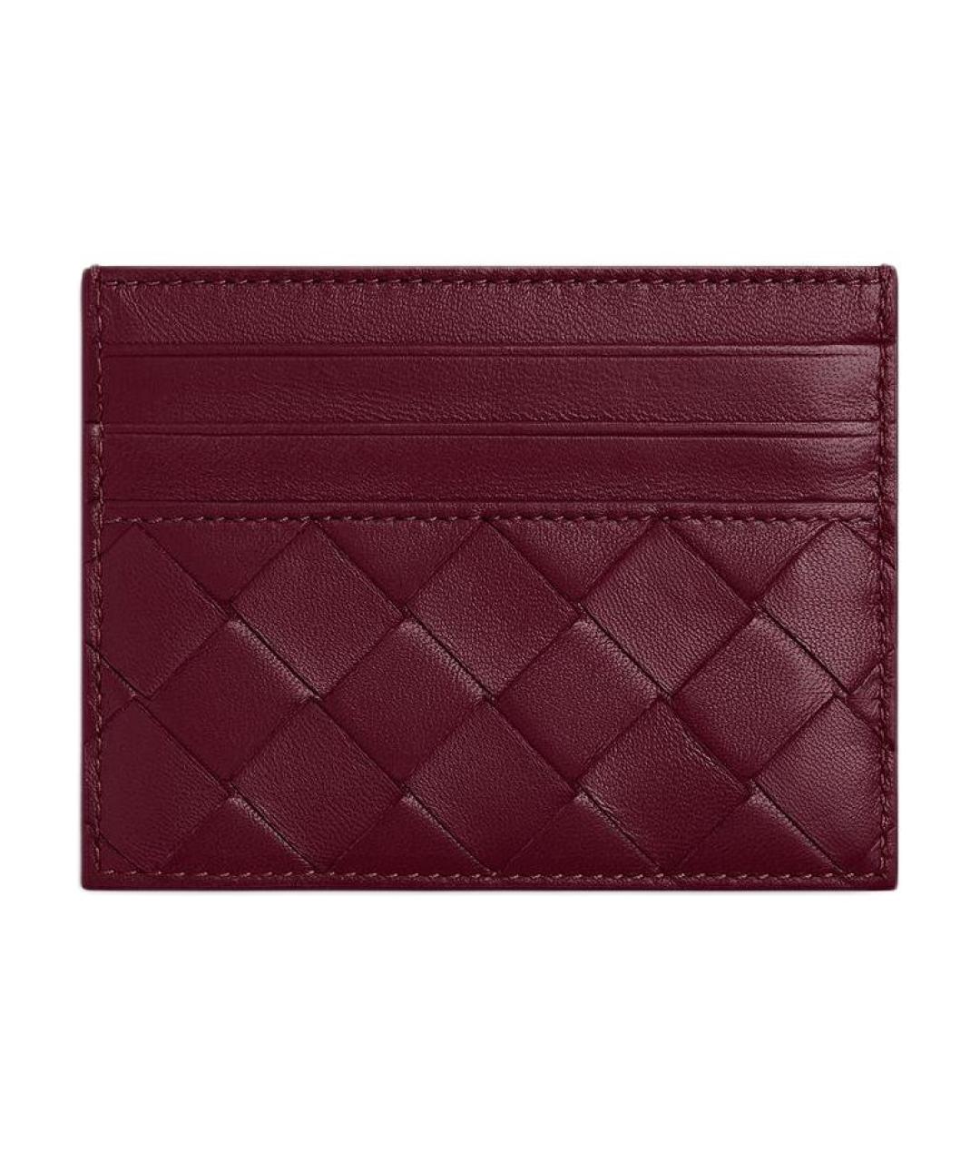 BOTTEGA VENETA Бордовый кожаный кардхолдер, фото 2
