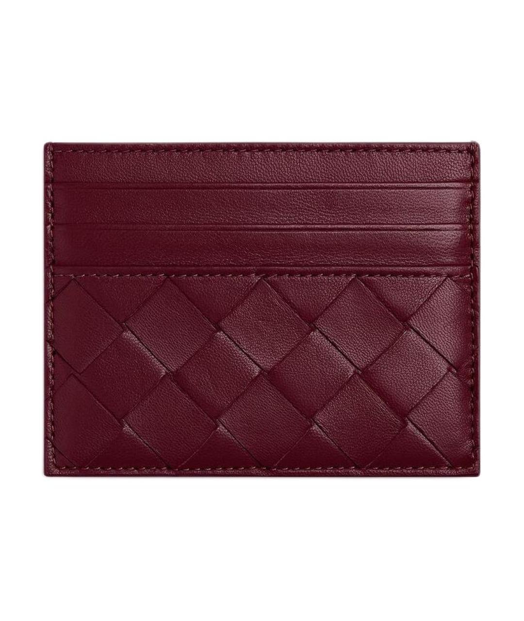 BOTTEGA VENETA Бордовый кожаный кардхолдер, фото 1