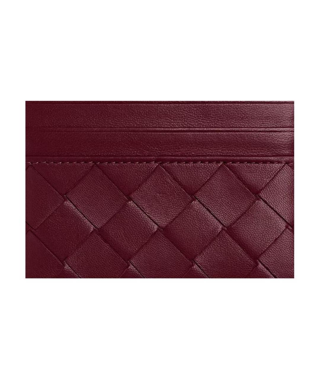 BOTTEGA VENETA Бордовый кожаный кардхолдер, фото 3