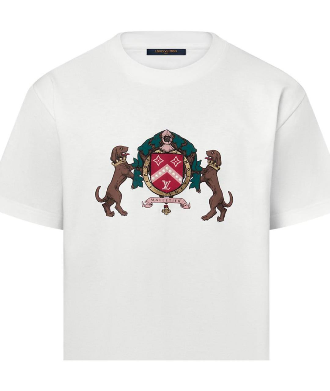 LOUIS VUITTON Белая хлопковая футболка, фото 4