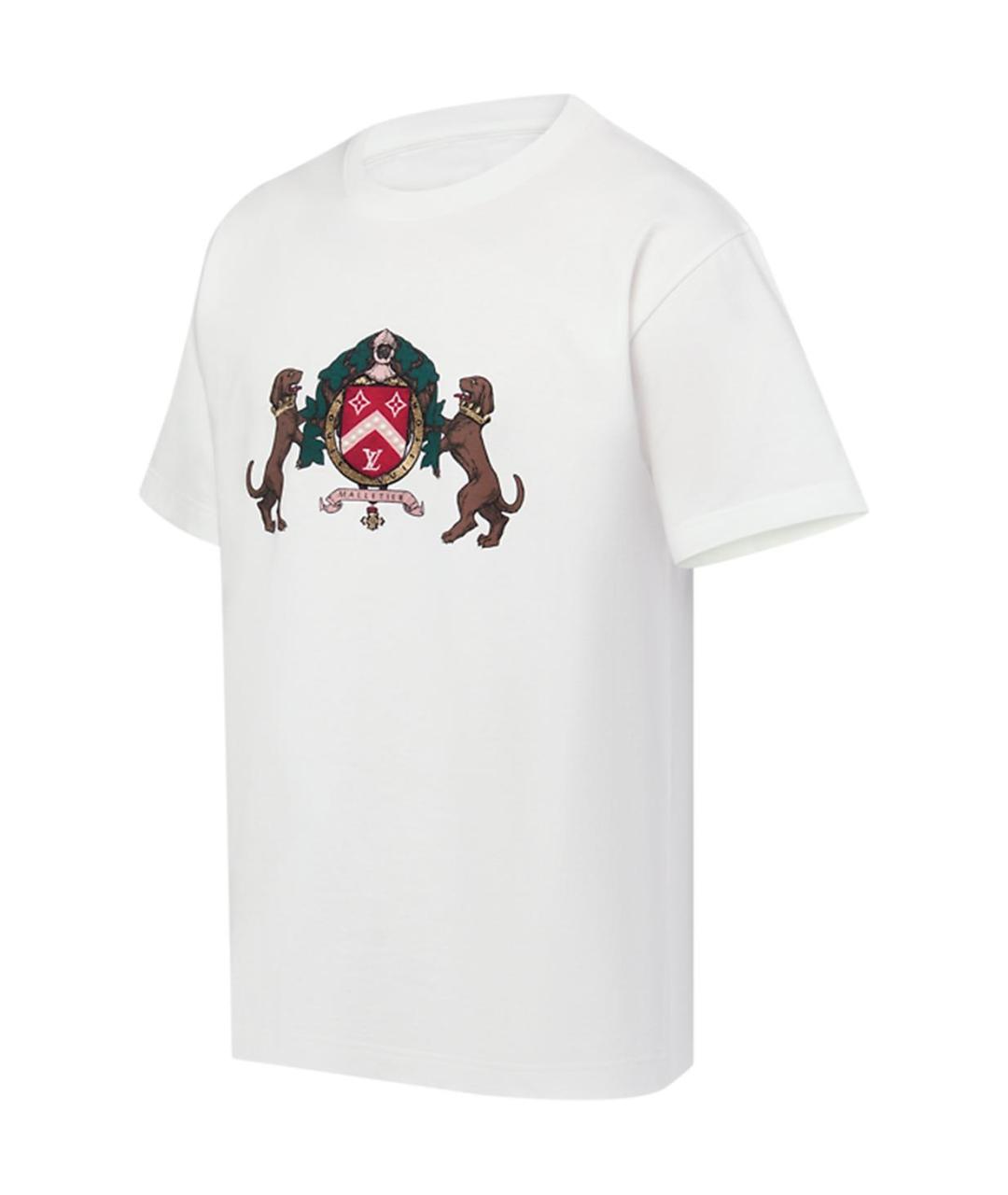 LOUIS VUITTON Белая хлопковая футболка, фото 3