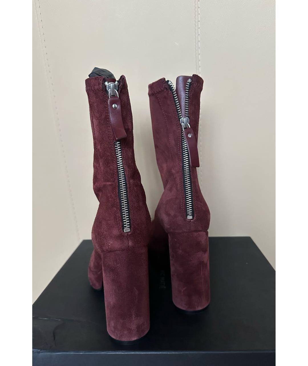 CASADEI Бордовые замшевые ботильоны, фото 5