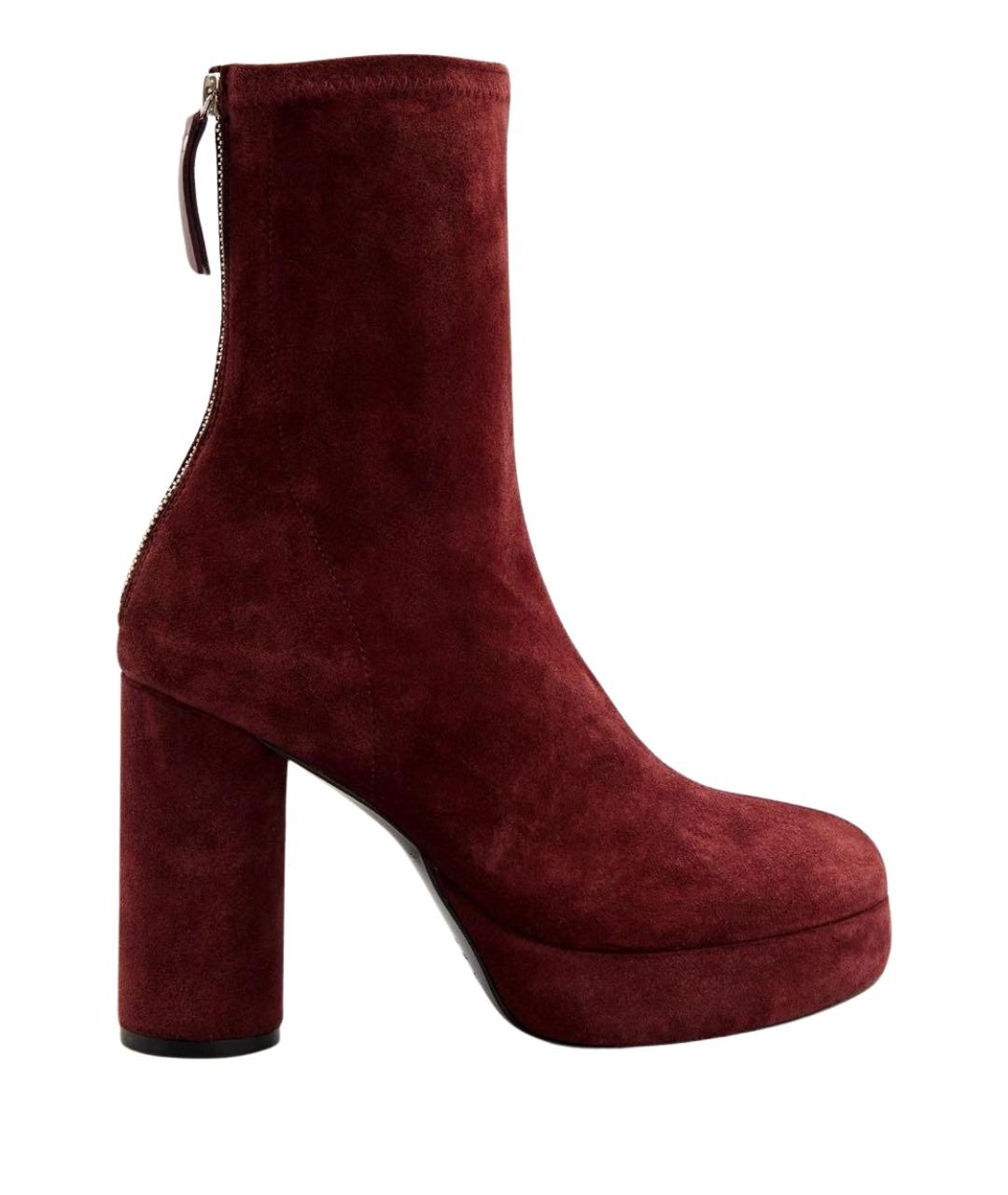 CASADEI Бордовые замшевые ботильоны, фото 1
