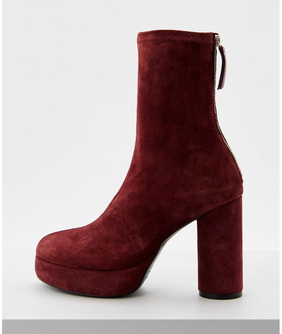 CASADEI Бордовые замшевые ботильоны, фото 6