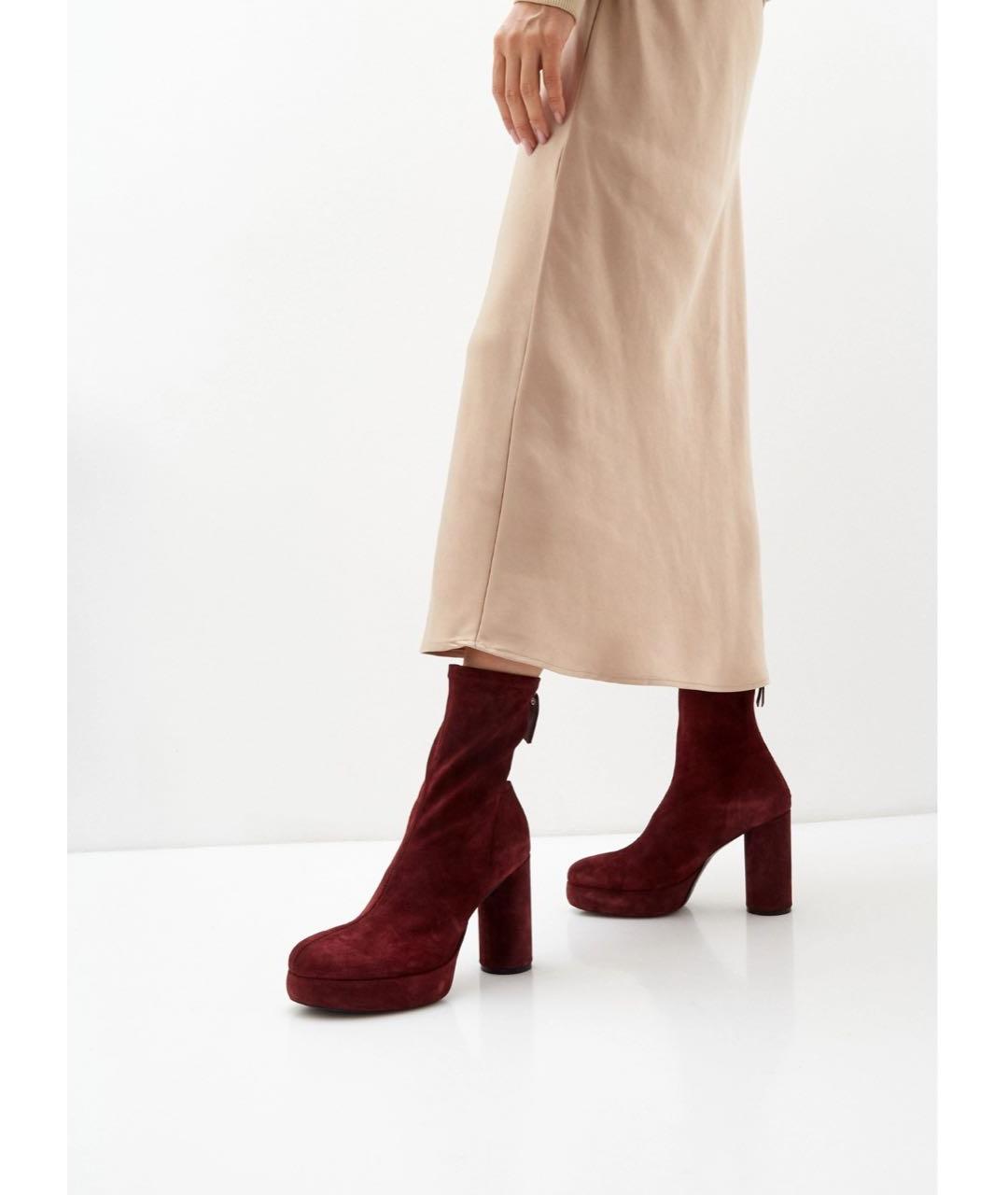 CASADEI Бордовые замшевые ботильоны, фото 2