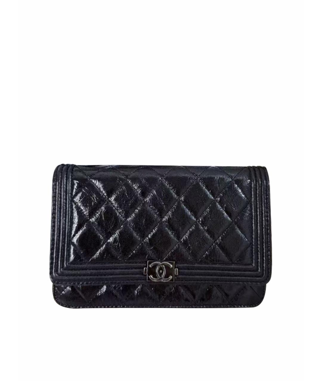 CHANEL Черный кожаный кошелек, фото 1