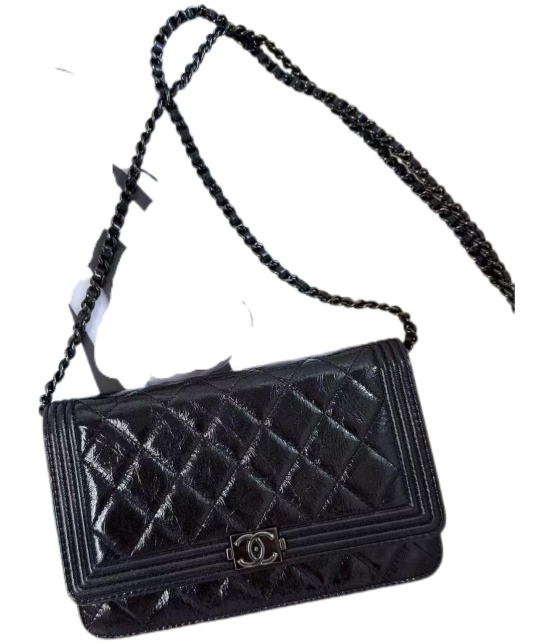 CHANEL Черный кожаный кошелек, фото 2
