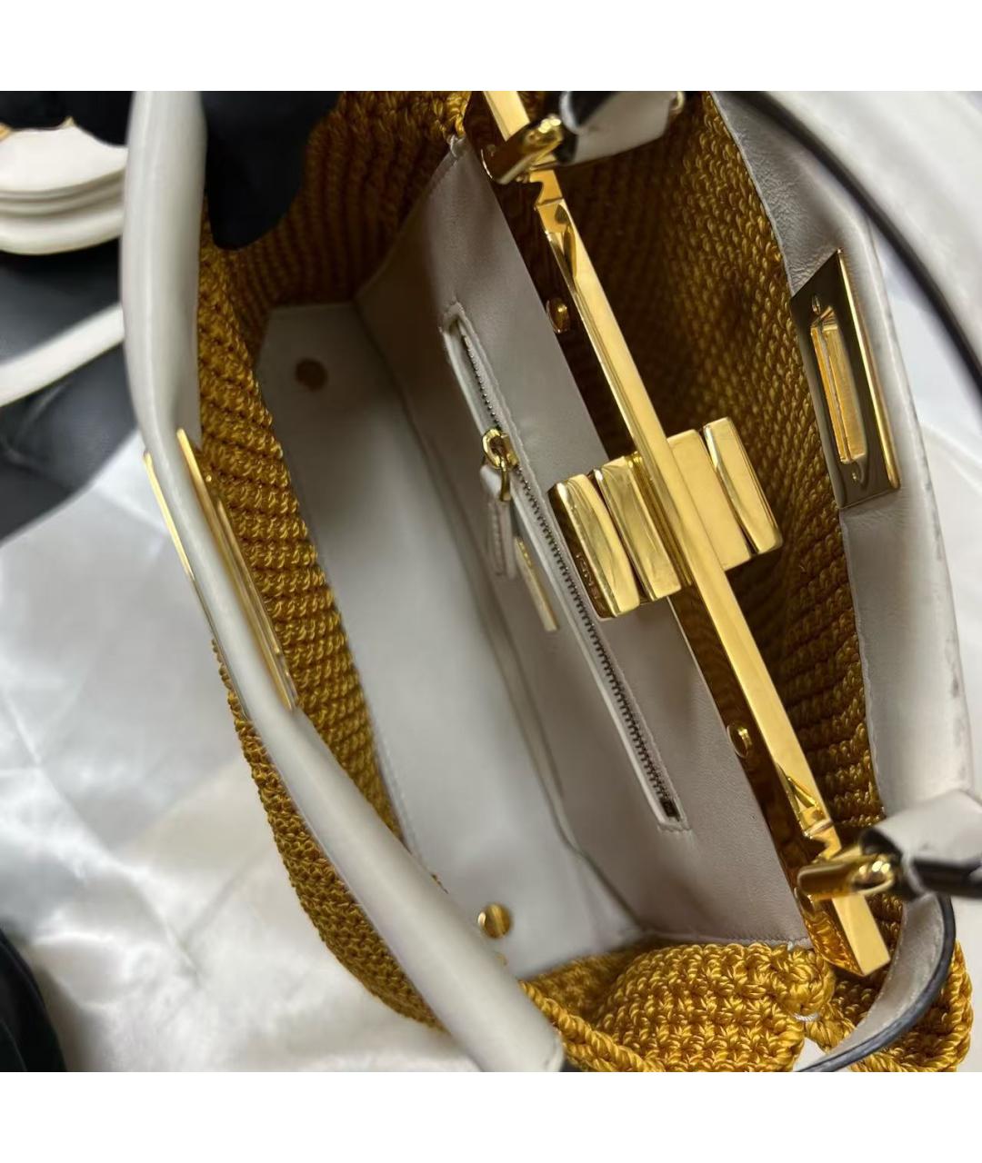 FENDI Бежевая пелетеная сумка через плечо, фото 5