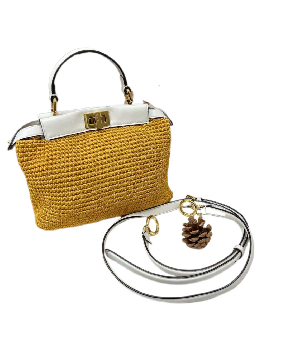 FENDI Бежевая пелетеная сумка через плечо, фото 2
