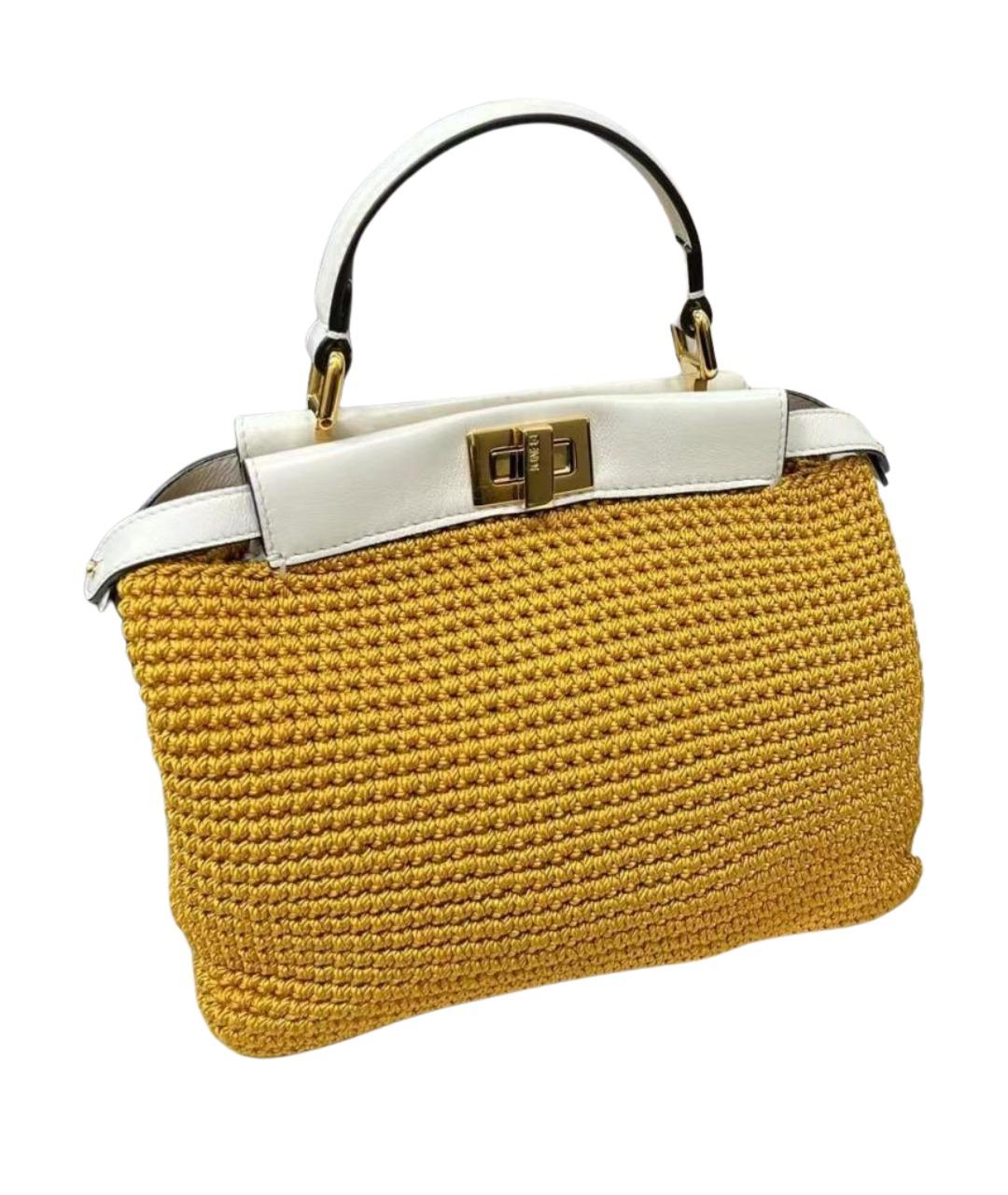 FENDI Бежевая пелетеная сумка через плечо, фото 1