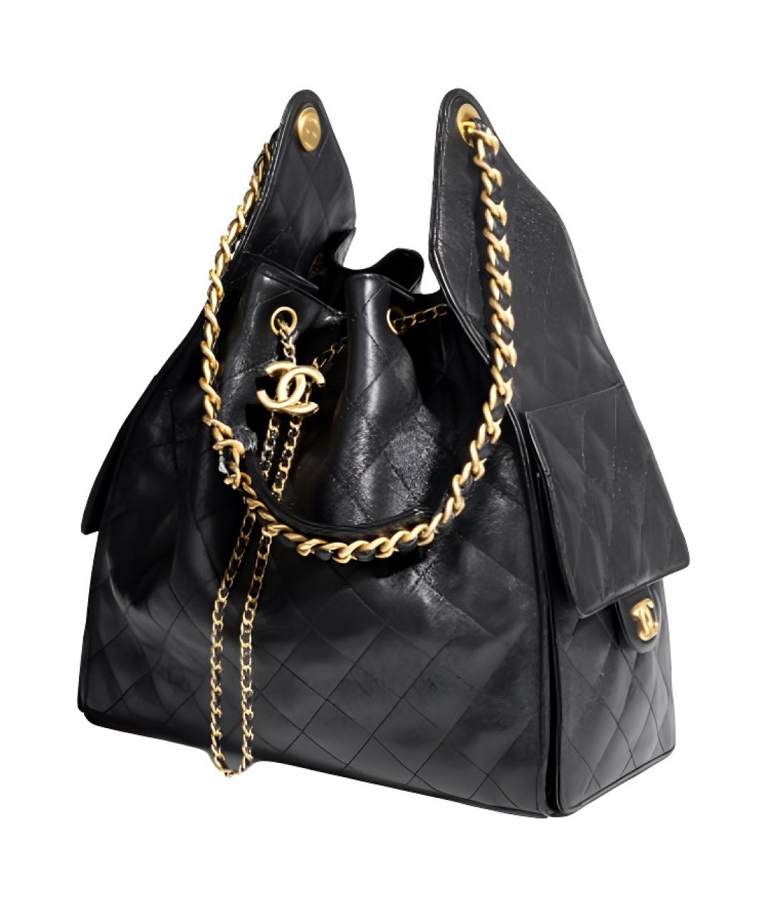 CHANEL Черная сумка через плечо из лакированной кожи, фото 3