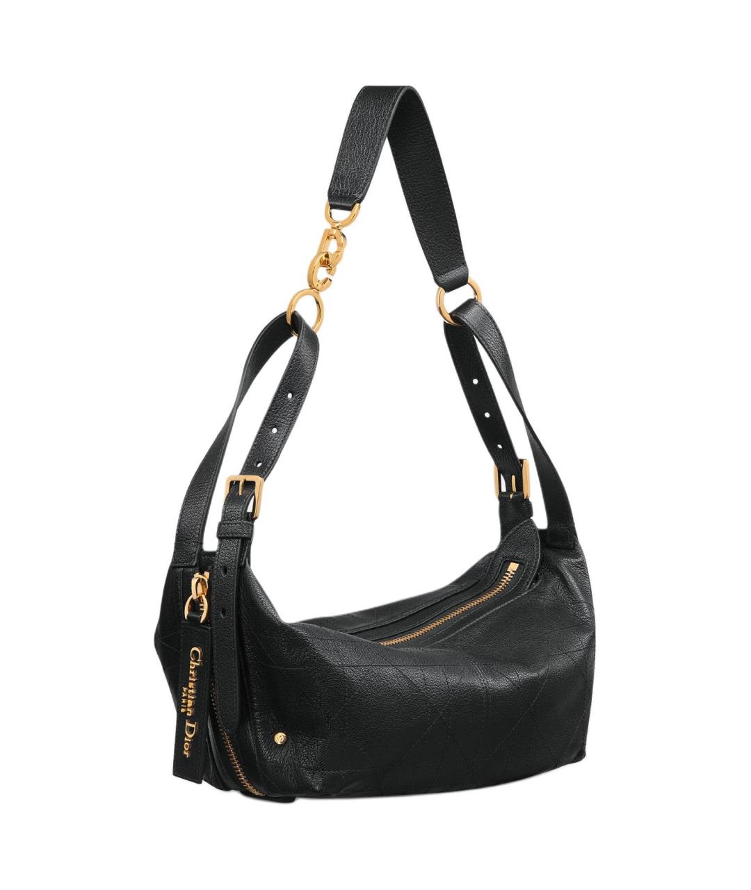 CHRISTIAN DIOR Черная кожаная сумка через плечо, фото 2
