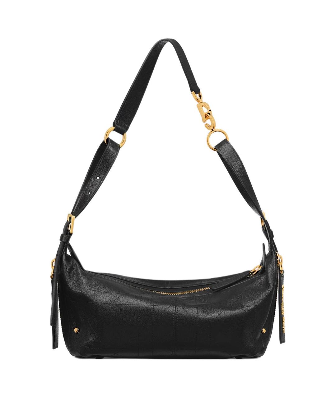 CHRISTIAN DIOR Черная кожаная сумка через плечо, фото 3