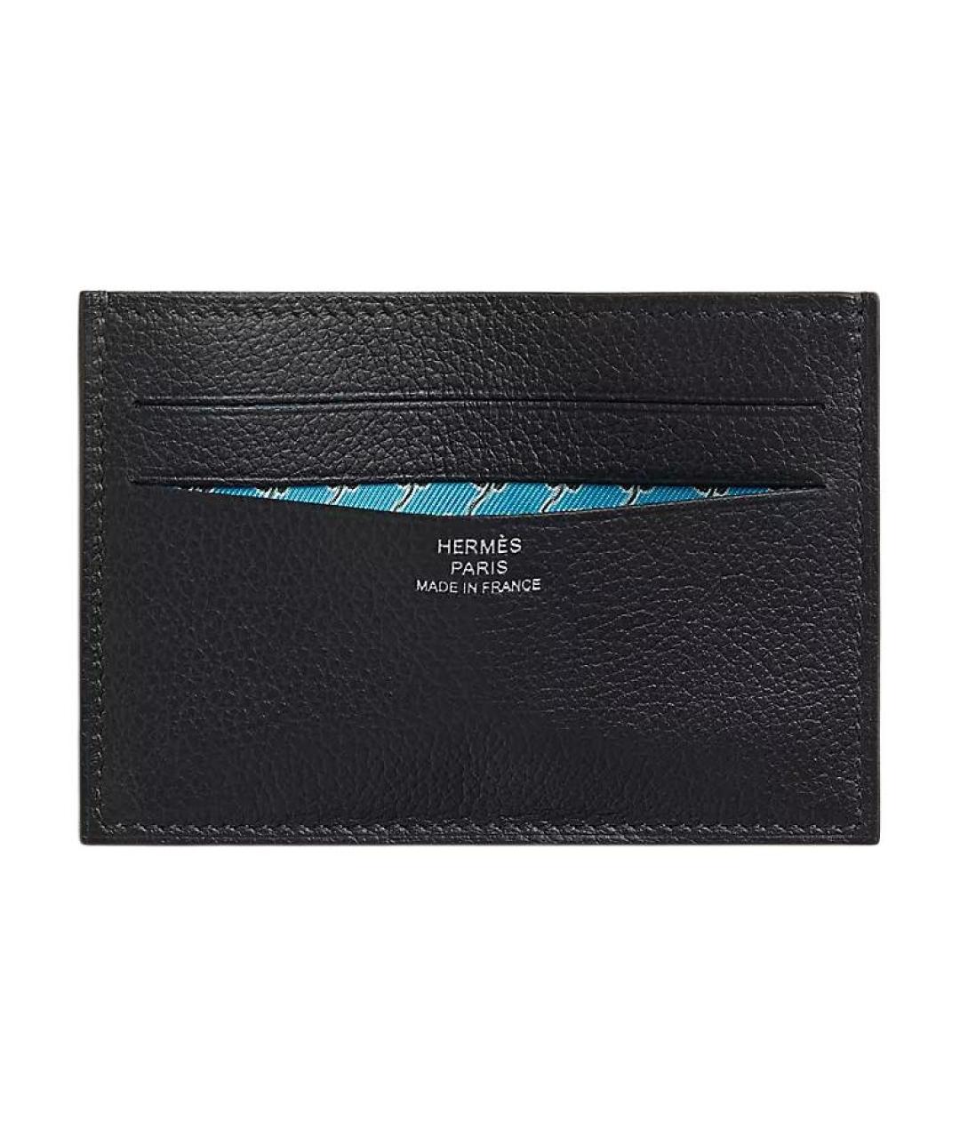 HERMES Черный кожаный кардхолдер, фото 1
