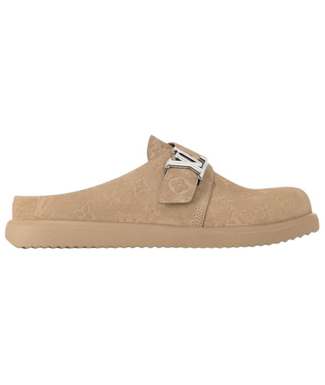 LOUIS VUITTON Бежевые замшевые сандалии, фото 1