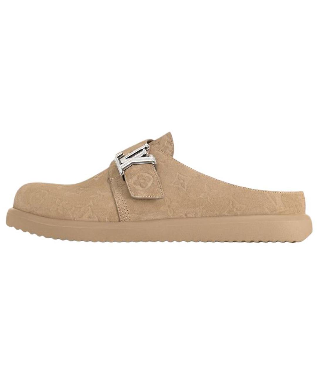 LOUIS VUITTON Бежевые замшевые сандалии, фото 2