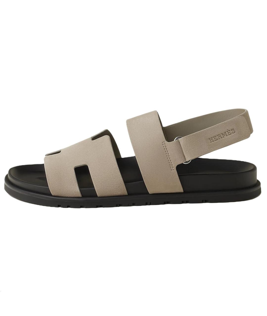 HERMES Бежевые сандалии, фото 2