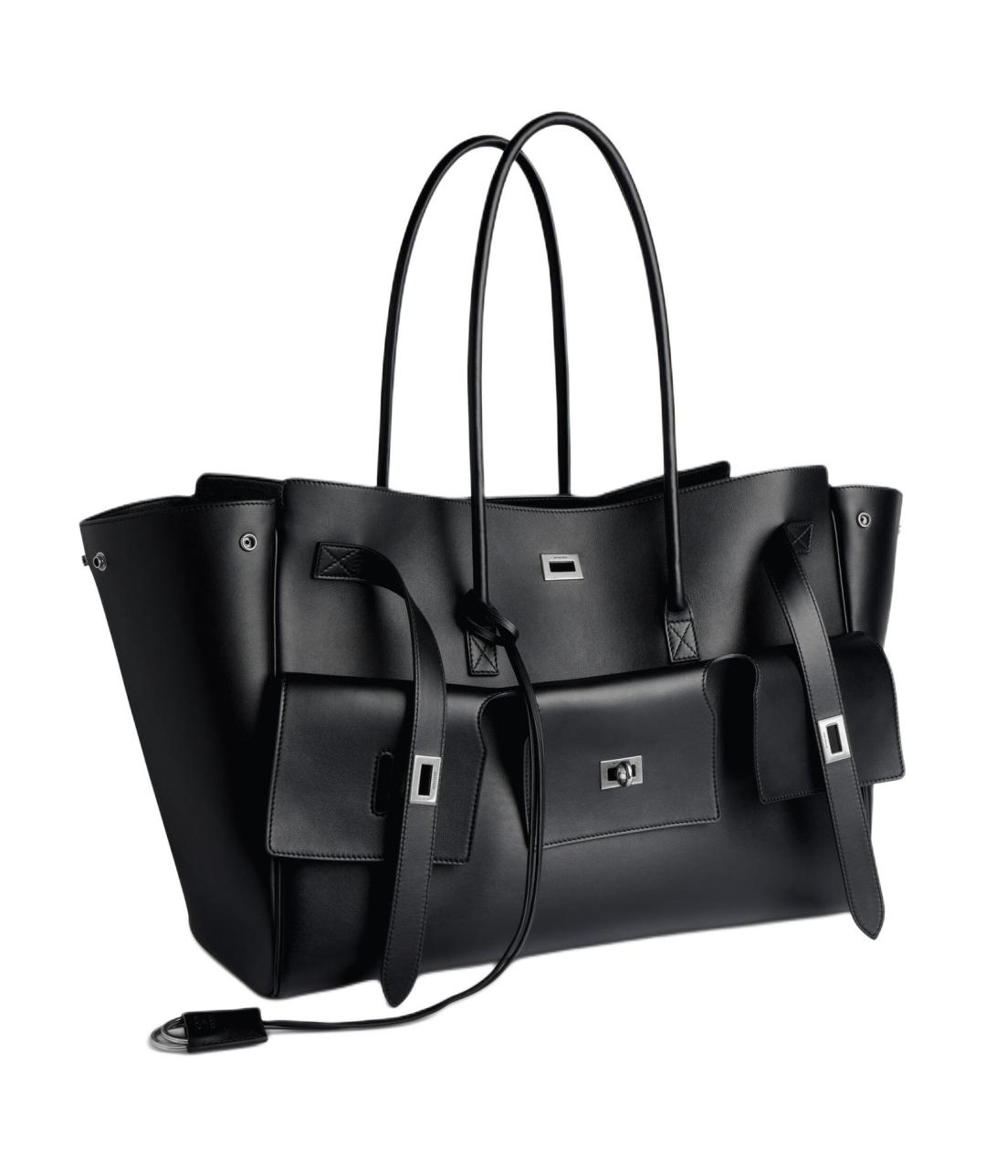 BALENCIAGA Черная кожаная сумка через плечо, фото 2