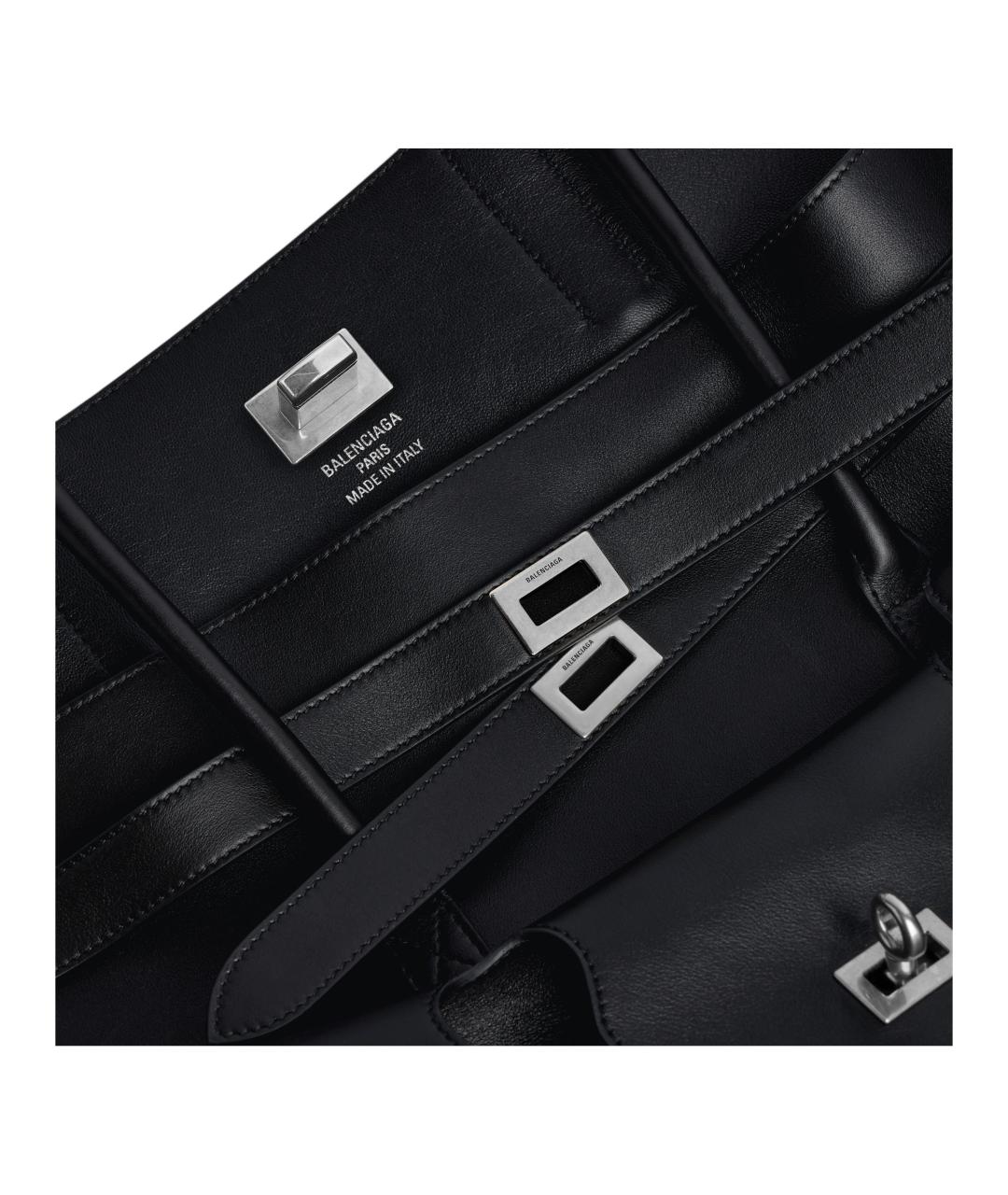 BALENCIAGA Черная кожаная сумка через плечо, фото 5