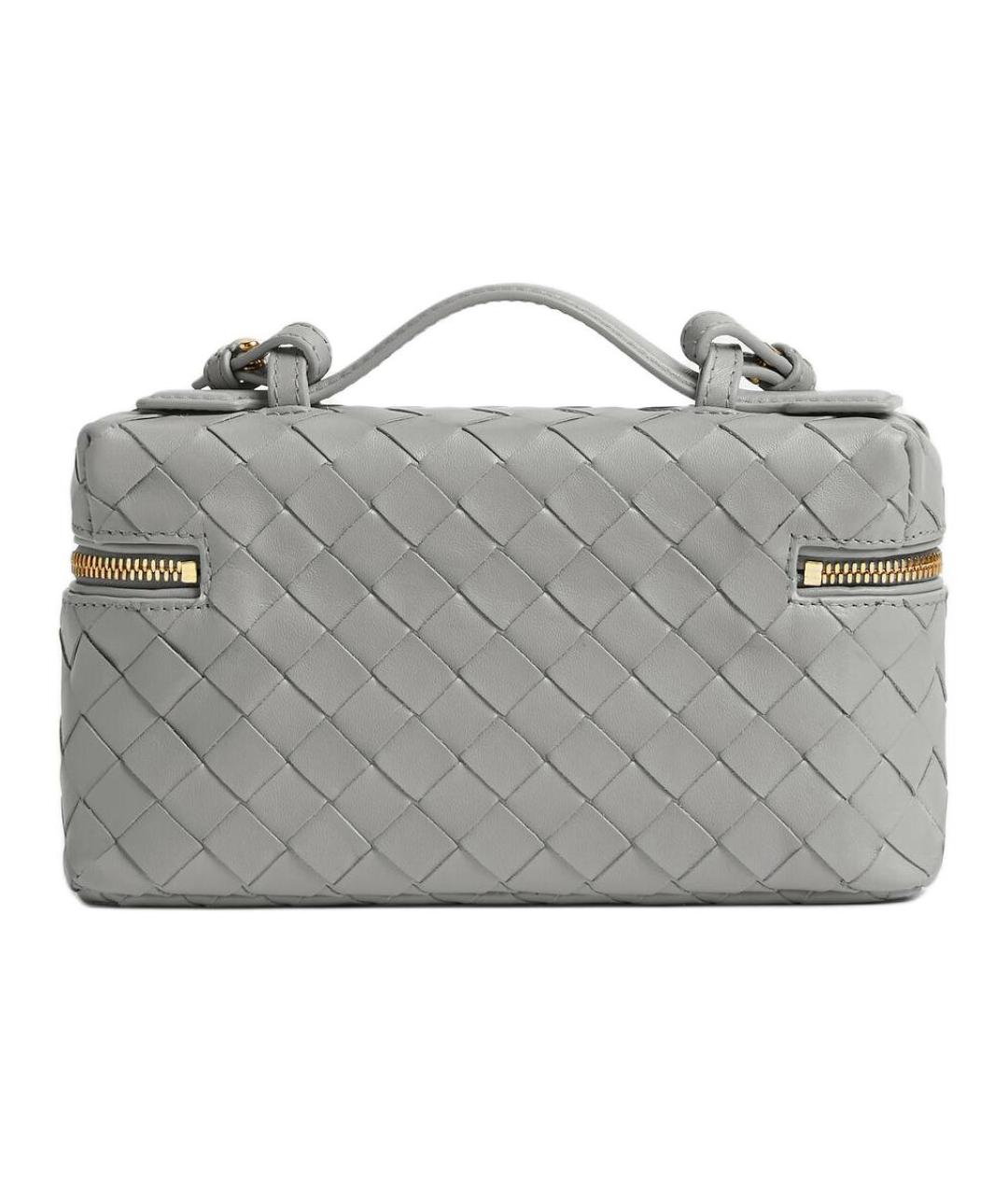 BOTTEGA VENETA Серая кожаная сумка через плечо, фото 3