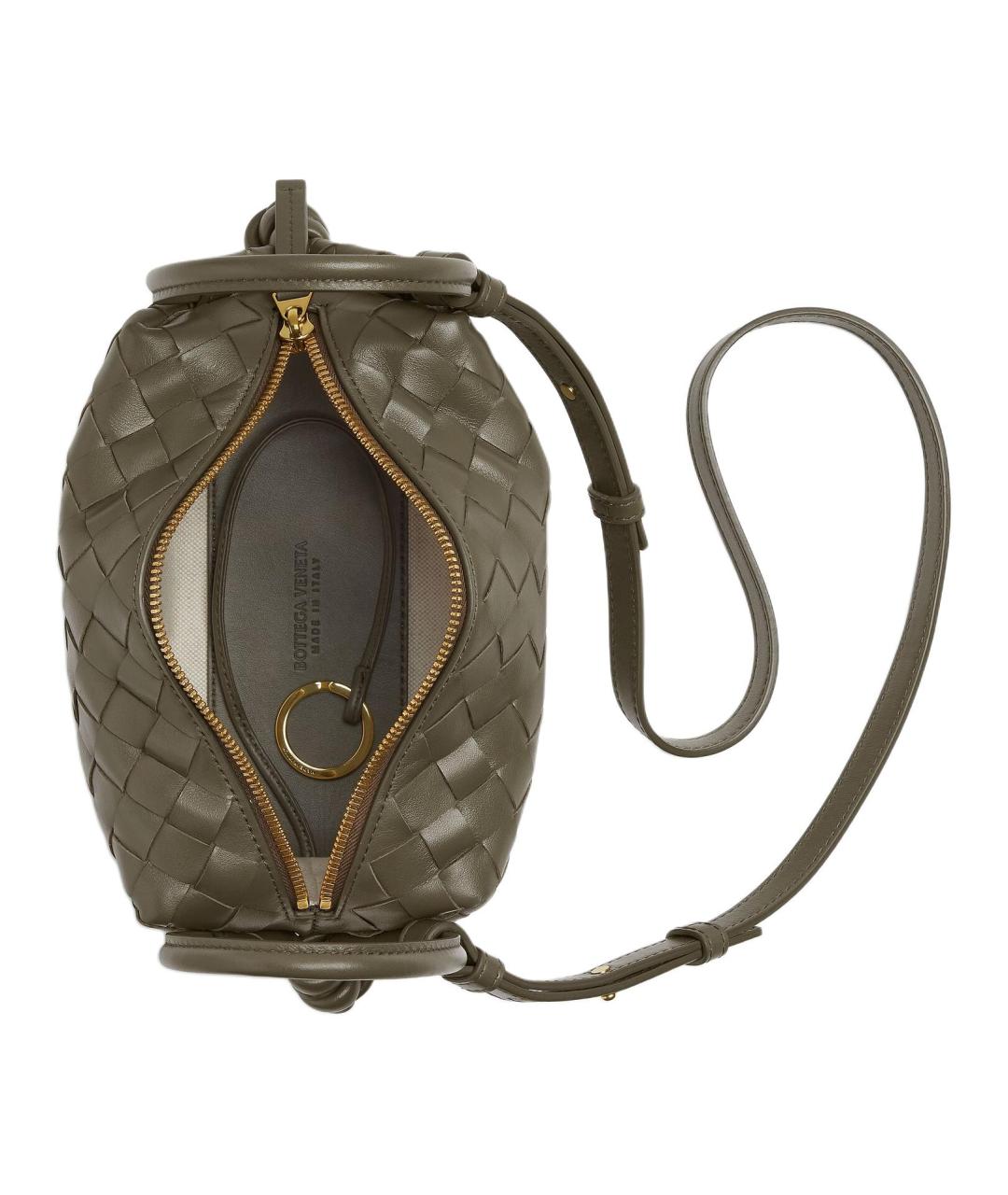 BOTTEGA VENETA Коричневая кожаная сумка через плечо, фото 4